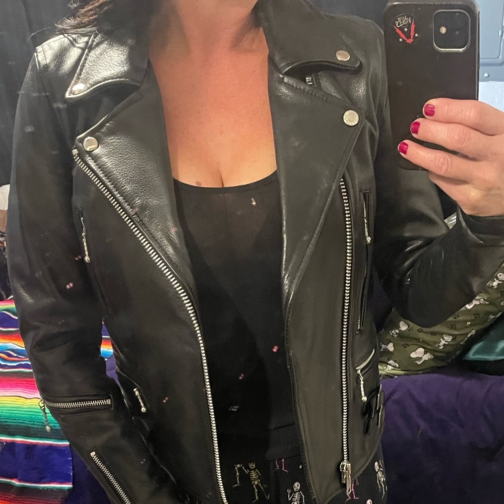 Straight to Hell black leather jacket.